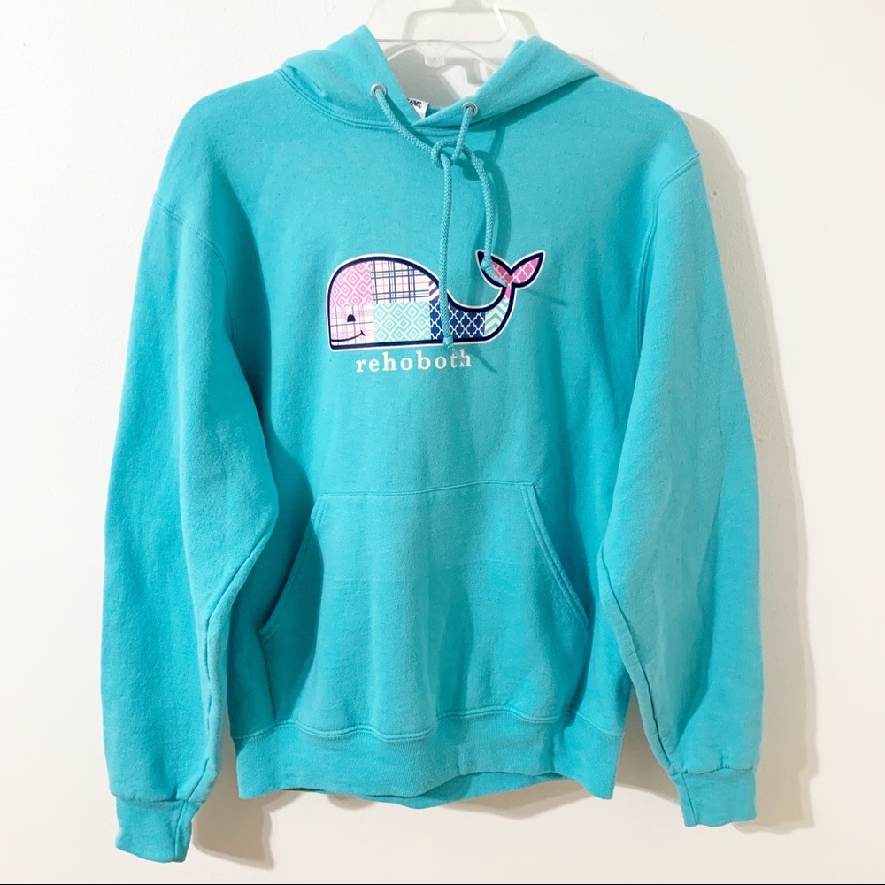 NuBlend Hood Graphic Long Sleeve Sweatshirt Patchwork Whale Rehoboth Pullover 🩵